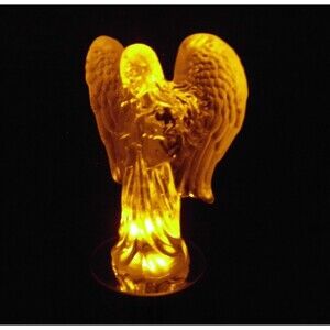 The Glass Gallery Crystal Collection Glass Angel with Light Up Base 7.5 Inch